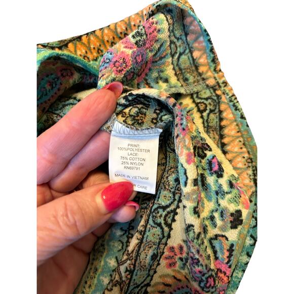 Anthropologie Olive Hill Multicolor Split Sleeve Tunic - Size M - Picture 8 of 9